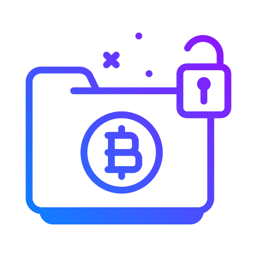 Folder security cryptocurrency money icon