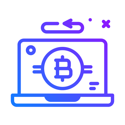 Laptop arrow online payment digital currency icon