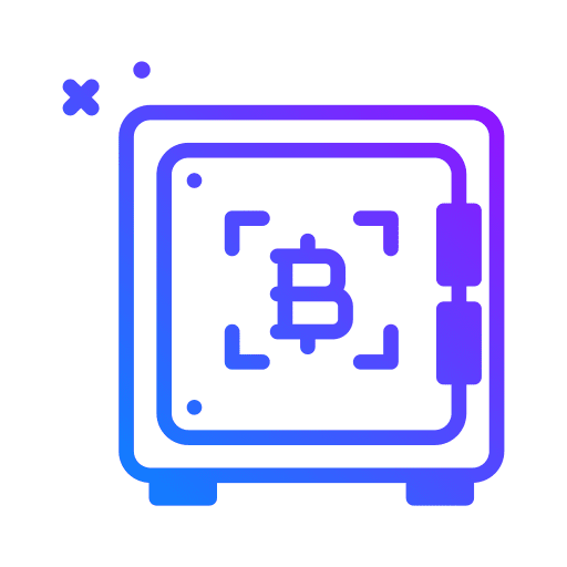 Crypto vault business and finance cryptocurrency money icon