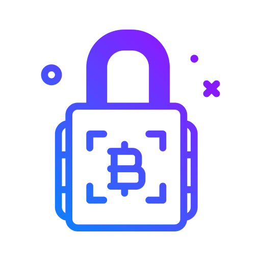 Lock business and finance cryptocurrency money icon