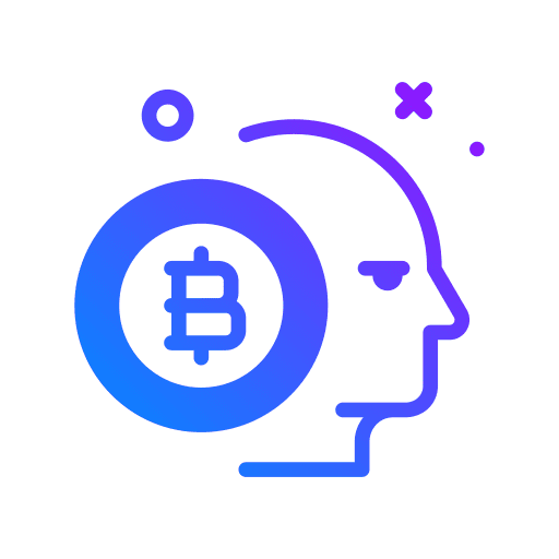 Mind cryptocurrency coin user icon