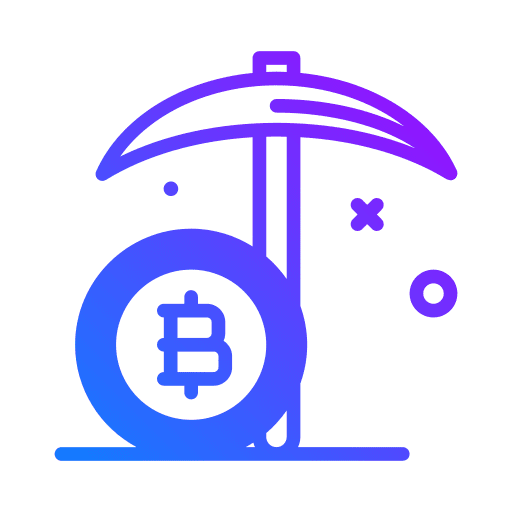 Mine business and finance pickaxe cryptocurrency icon