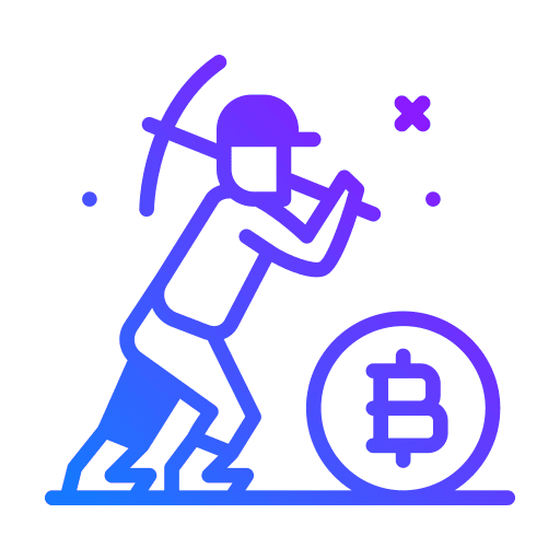 Mining cryptocurrency business and finance man icon