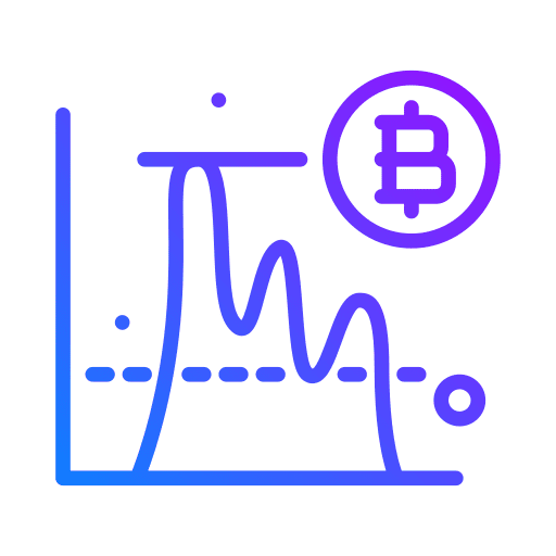 Stats graphic cryptocurrency fluctuation icon