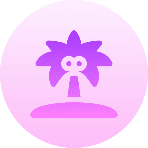 Palm tree beach sea nature icon