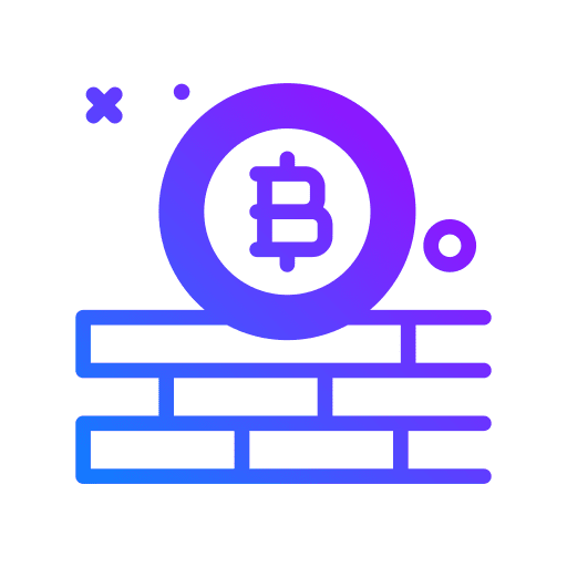 Wall coin digital currency bitcoin icon