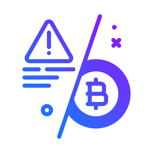Warning digital currency bitcoin money icon