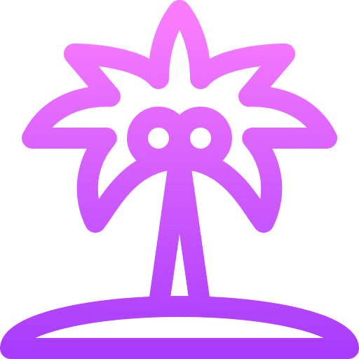 Palm tree tropical nature island icon