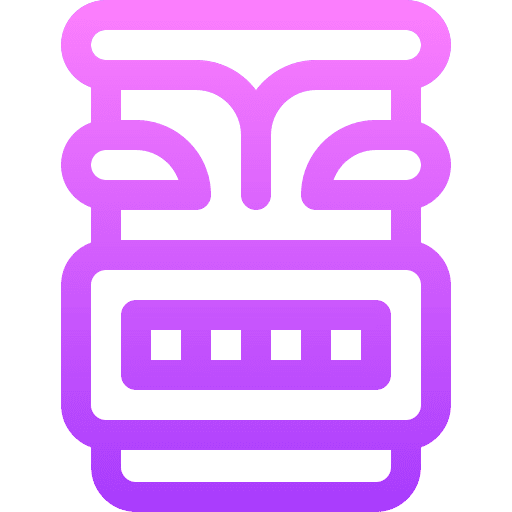 Tiki totem mask wooden icon Tiki totem mask wooden icon