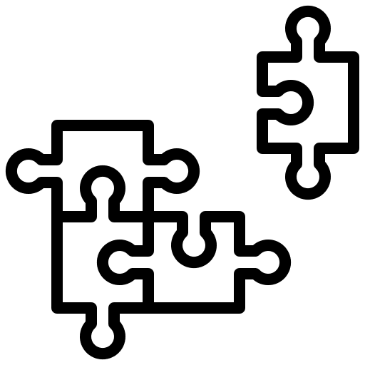 Puzzle hobbies and free time piece solution icon