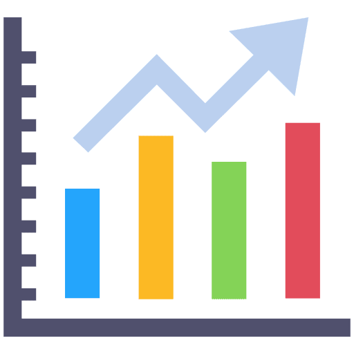 Graphical report analysis arrow business and finance icon Graphical report analysis arrow business and finance icon
