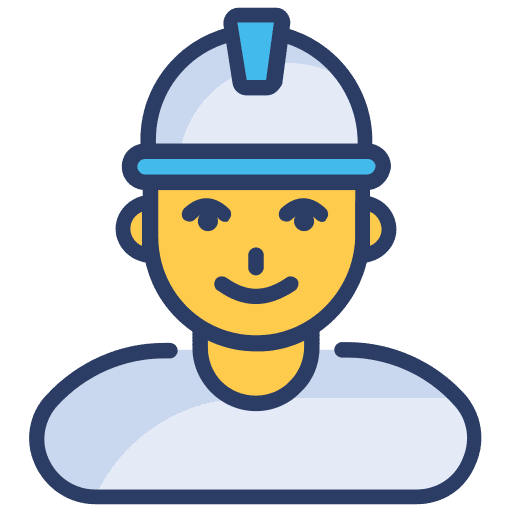 Worker engineer job user icon Worker engineer job user icon