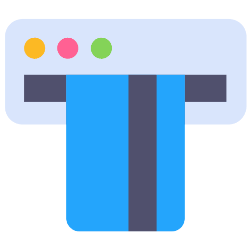 Atm card machine business and finance cash withdrawal icon