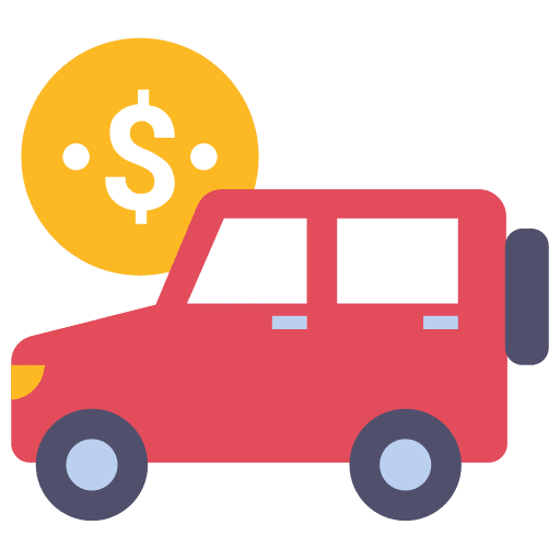 Car loan automobile transport currency icon Car loan automobile transport currency icon