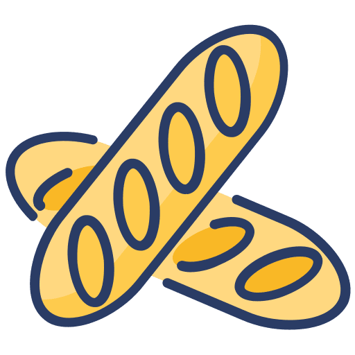 French bread food and restaurant culinary cooking icon