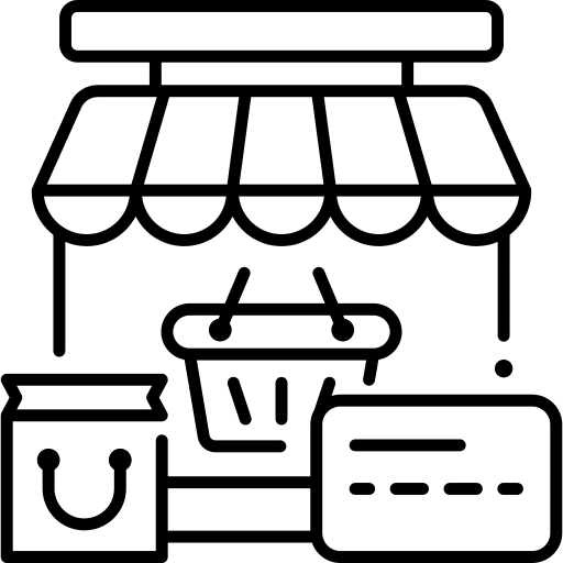 Online store commerce and shopping retail supermarket icon