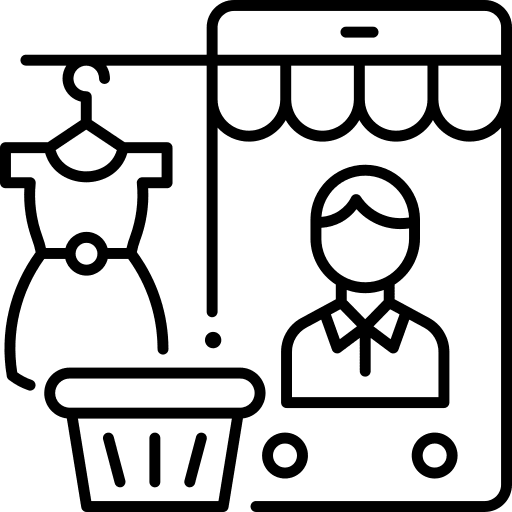 Online store dress commerce and shopping sell icon