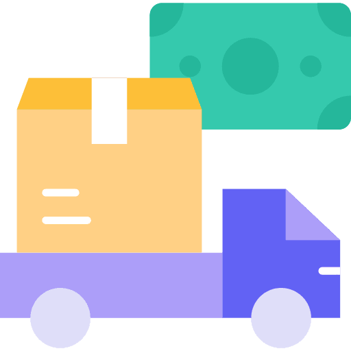 Cash on delivery payment shipping and delivery cash icon