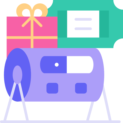 Lucky draw present gift commerce and shopping icon