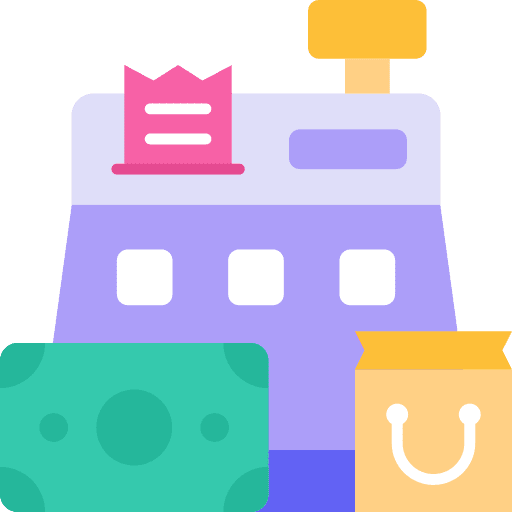 Cash register commerce and shopping cash machine cash counter icon