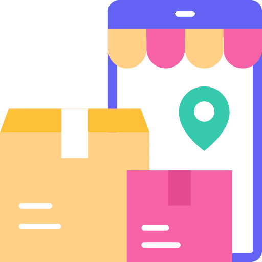 Delivery commerce and shopping online shopping location icon