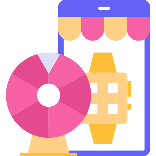 Fortune wheel gaming fortune wheel commerce and shopping icon