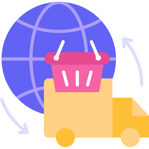 Worldwide shipping website shipping and delivery shopping cart icon