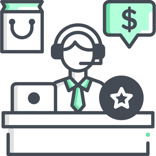 Customer support client support ecommerce professions and jobs icon