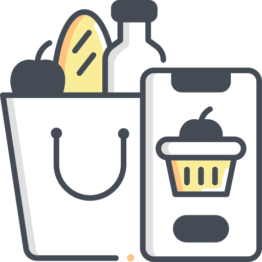 Groceries shopping store ecommerce food and restaurant icon