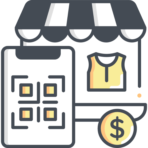 Qr code scan barcode secure payment commerce and shopping icon