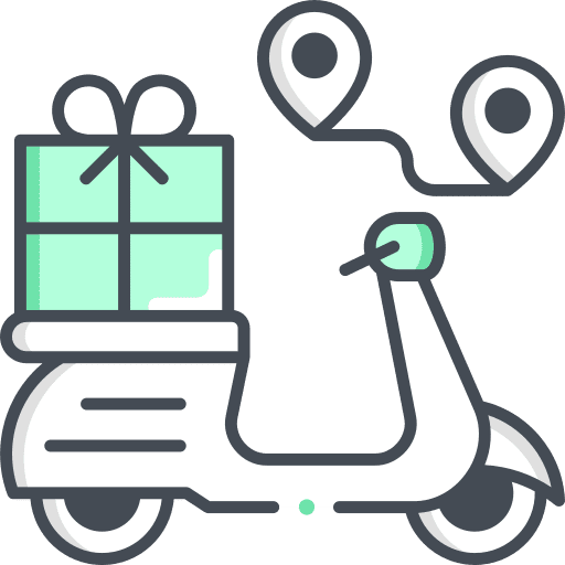 Delivery shipping and delivery motorcycle transport icon