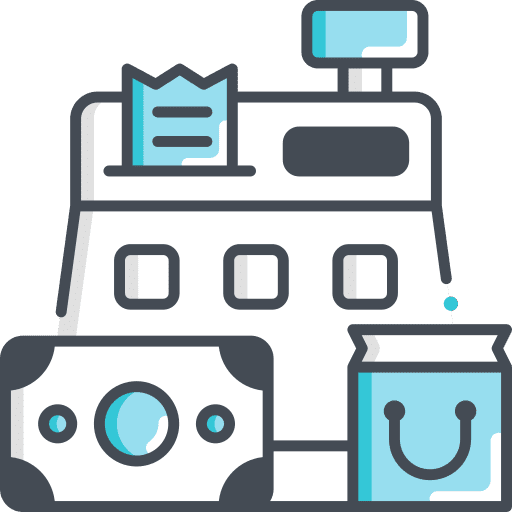Cash register cash report cash counter receipt icon