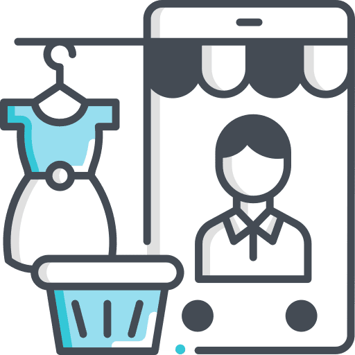 Online store sell dress online store icon