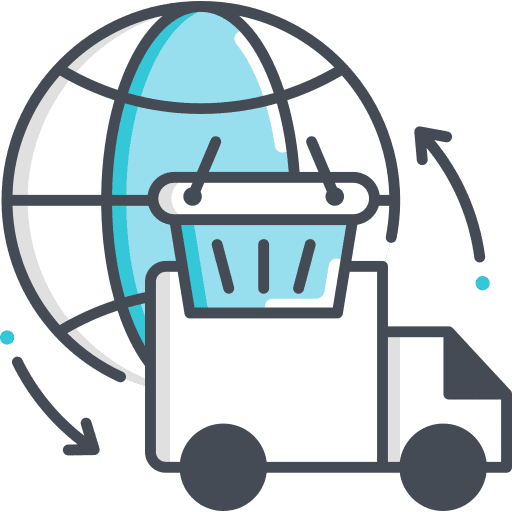 Worldwide shipping online shopping shopping cart ecommerce icon