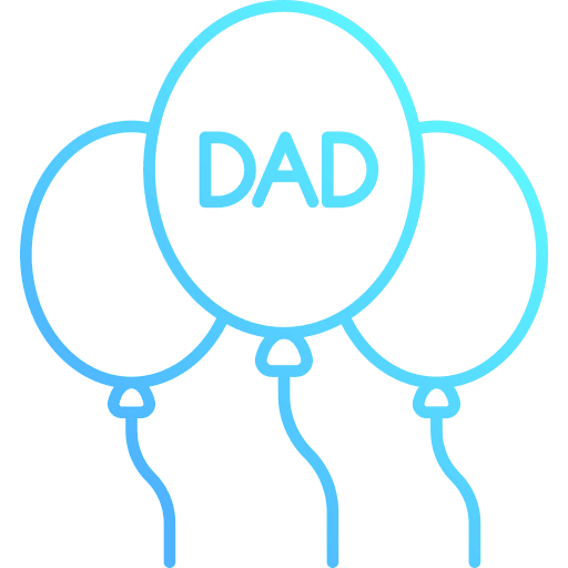 Balloons dad fathers day birthday and party icon Balloons dad fathers day birthday and party icon