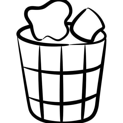 Trash bin education button garbage icon