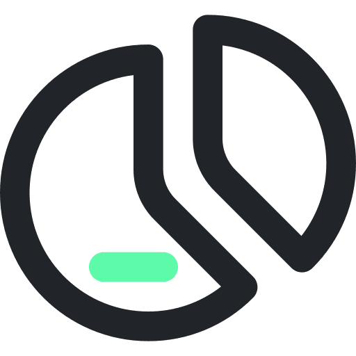Pie chart diagram data business and finance icon