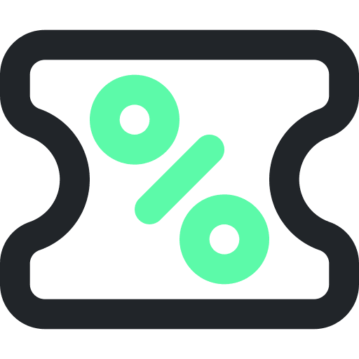Coupon sale voucher shop icon