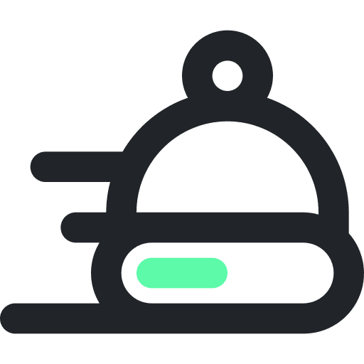 Fast delivery food and restaurant shipping transport icon