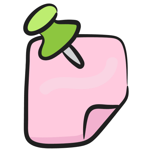 Pushpin thumbtack office material pinned notes icon