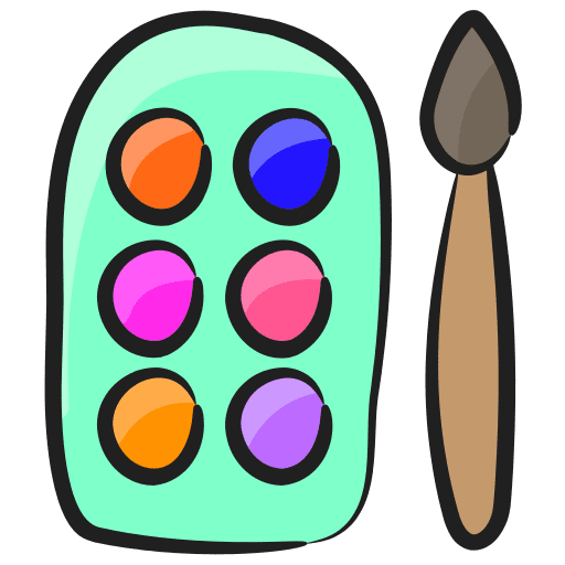 Color palette painting brush paint brush icon Color palette painting brush paint brush icon