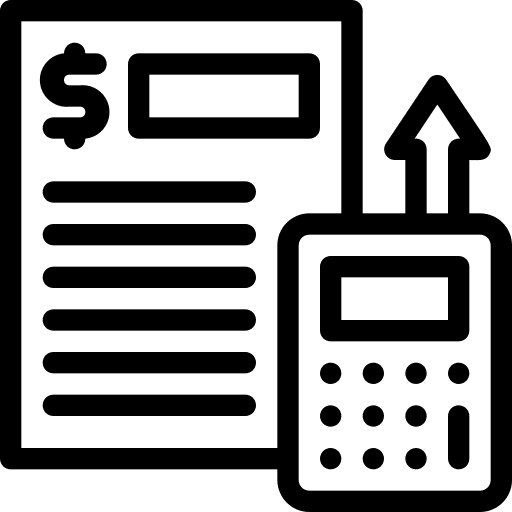 Income expenses cost tax calculate icon