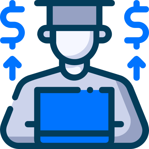 Education laptop man student icon Education laptop man student icon