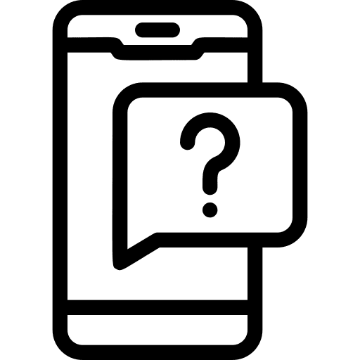 Question communications qa smartphone icon