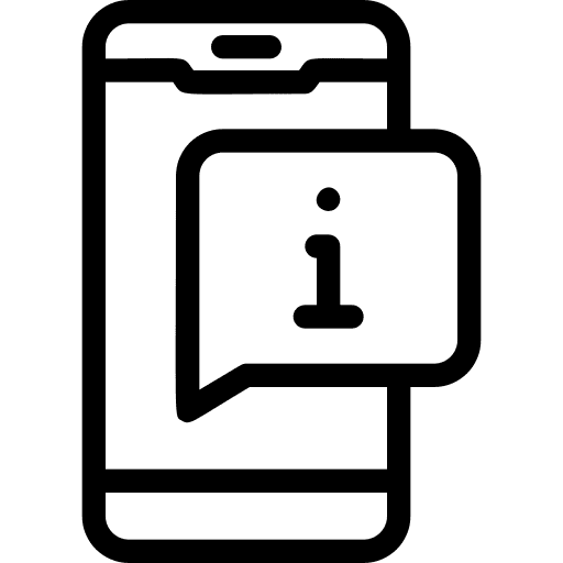 Information info mobile phone smartphone icon Information info mobile phone smartphone icon