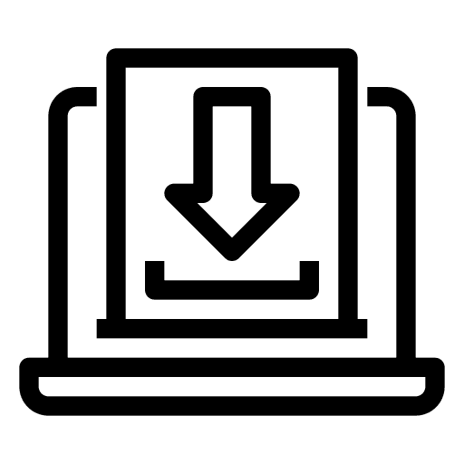 Laptop interface down arrow ui icon