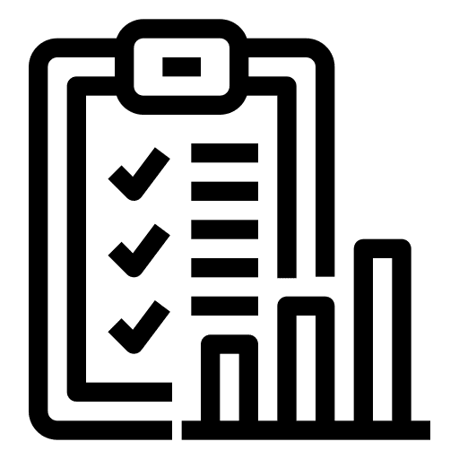 Data analysis bar chart statistics survey icon