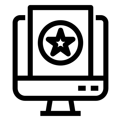 Rating star monitor customer review icon