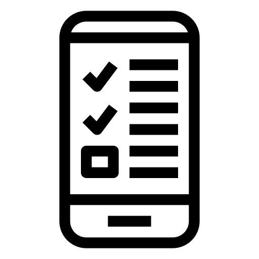 Mobile phone marketing checklist check icon