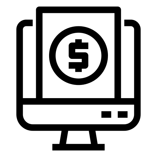 Monitor dollar document monitor icon
